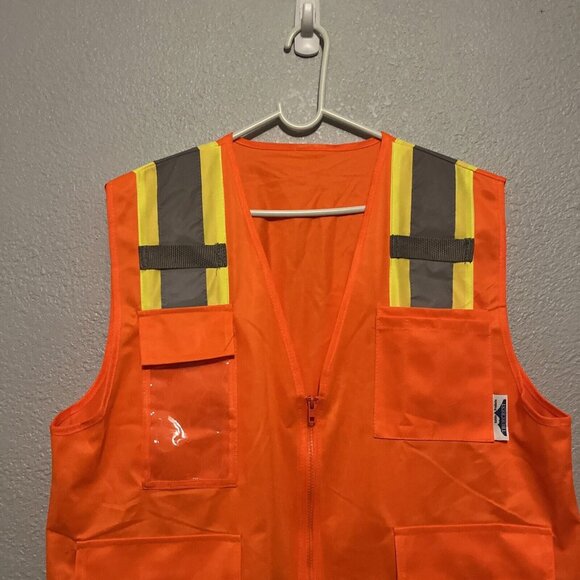 TrueCrest Safety Vest Class 2 Level 2 Hi-Vis Orange Medium Mesh Material Sz M/L - Picture 5 of 6